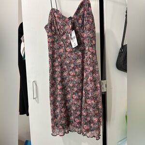 Pink floral short dress